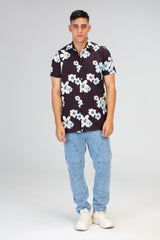 Mens Jakar Printed Half Sleeve Shirt Made Of Viscose Cotton Material