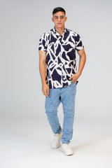 Mens Jakar Printed Half Sleeve Shirt Made Of Viscose Cotton Material