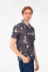 Men's Slim Fit Jakar Half Sleeve Mesh Shirt