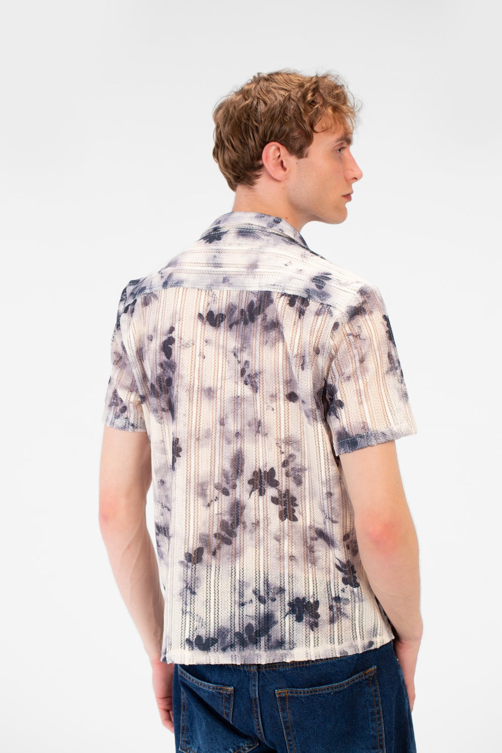 Men's Slim Fit Jakar Half Sleeve Mesh Shirt