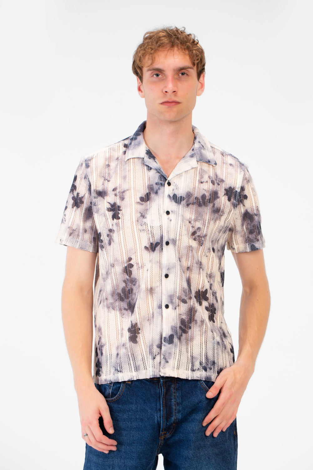 Men's Slim Fit Jakar Half Sleeve Mesh Shirt