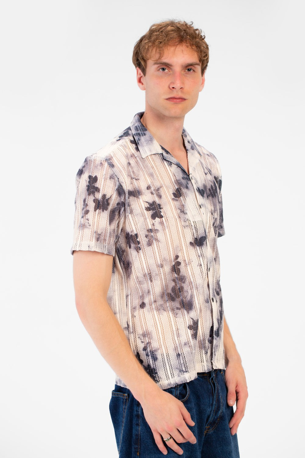 Men's Slim Fit Jakar Half Sleeve Mesh Shirt