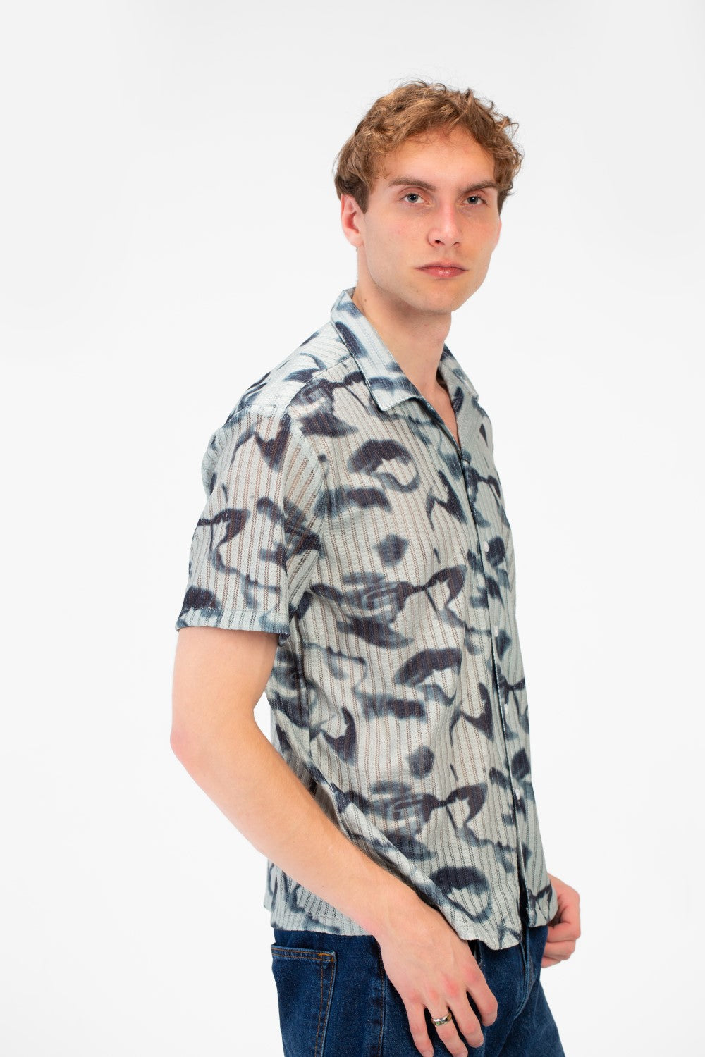 Men's Slim Fit Jakar Half Sleeve Comfortable Modern Shirt