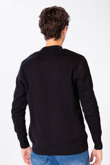 Men's Font Zipper Round Collar Pullover In Cotton