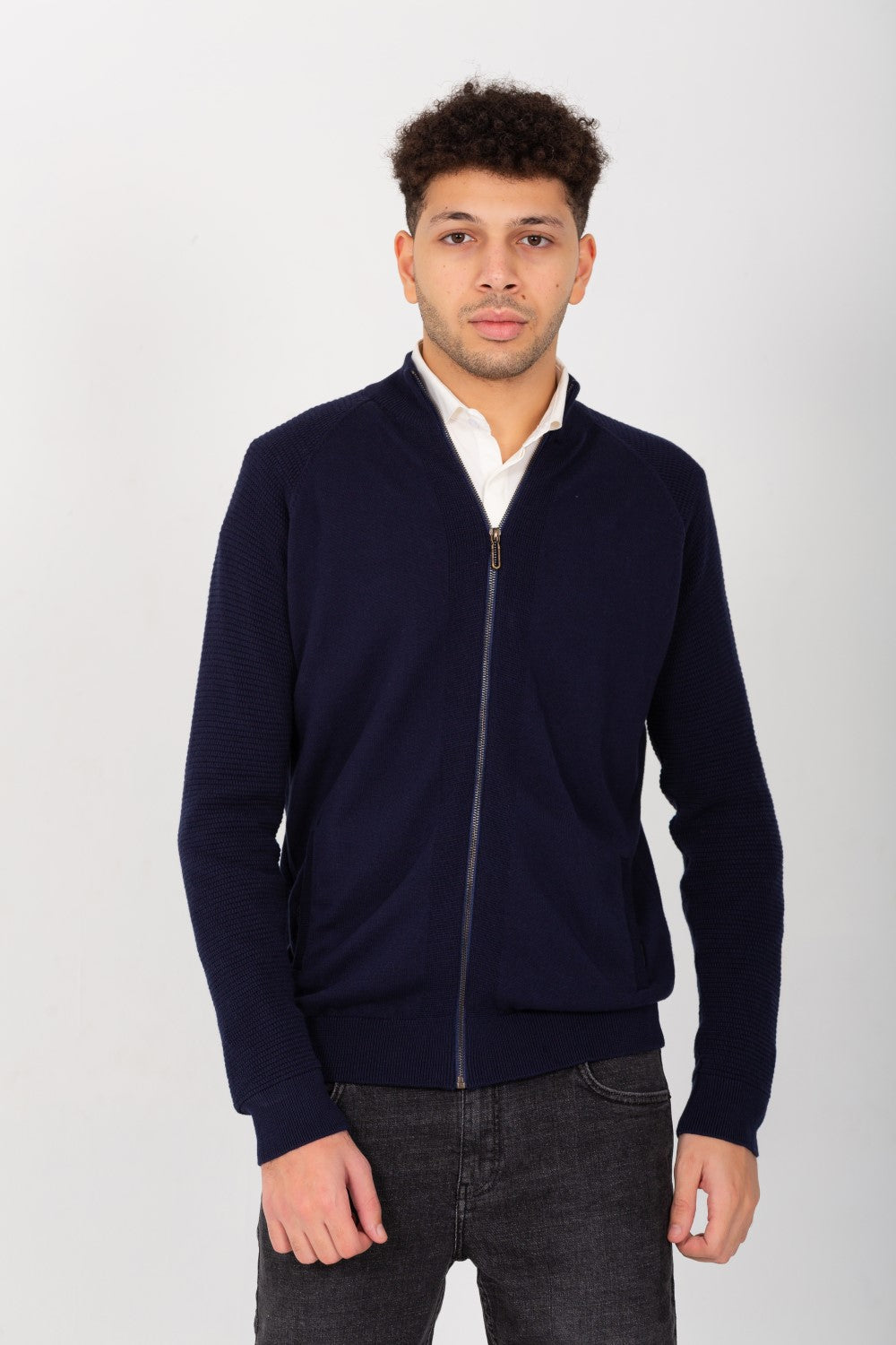 Men's Slim Fit Full Zipper Round Unique Style Pullover