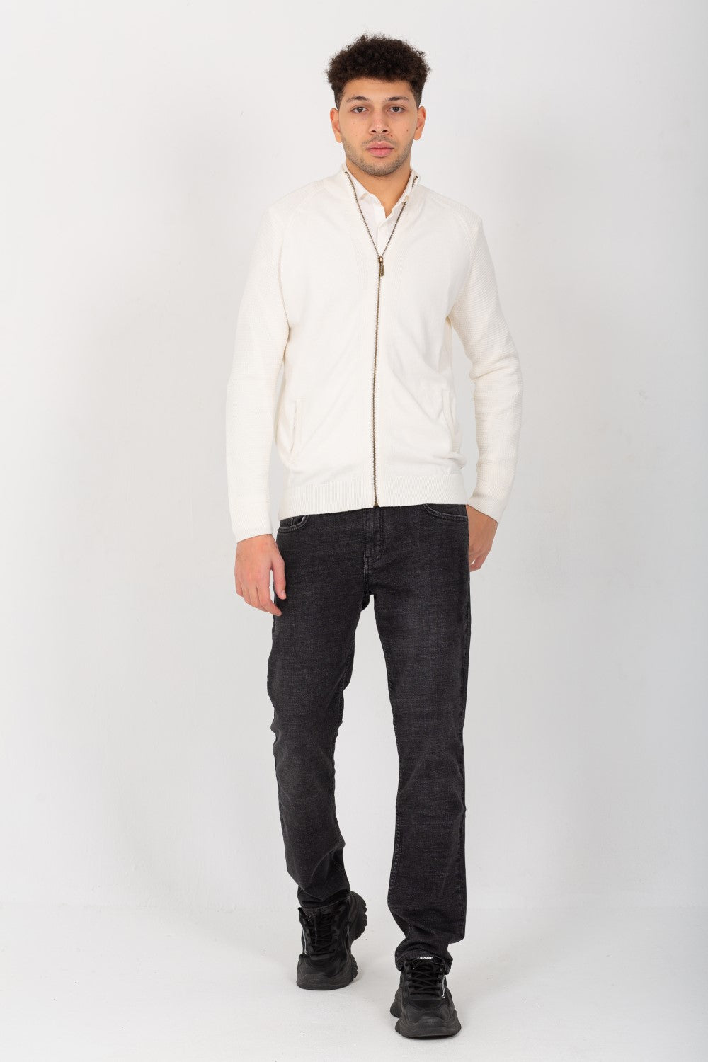 Men's Slim Fit Full Zipper Round Unique Style Pullover