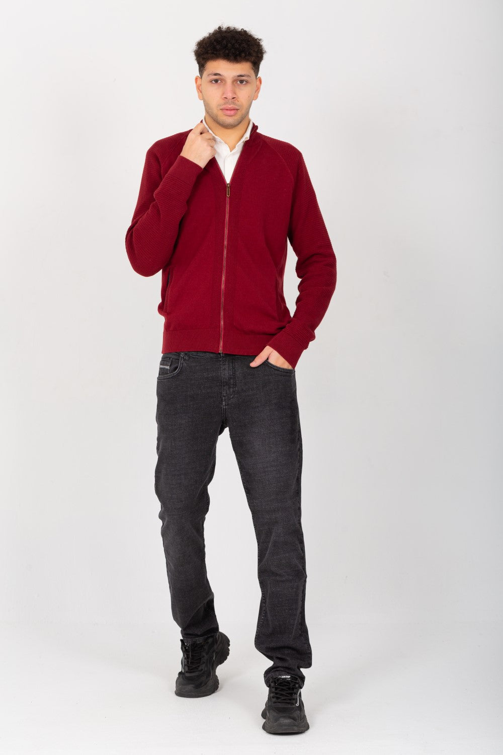 Men's Slim Fit Full Zipper Round Unique Style Pullover