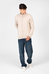 Men's Cotton Sweater Pullover With A Round Neck And Full Zip