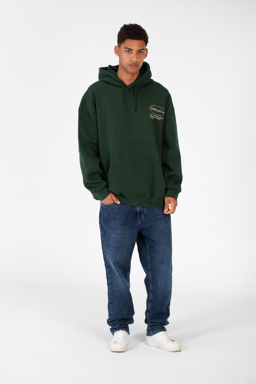 سويت شيرت رجالي بغطاء رأس وقصة عادية مصنوع من مادة ميلتون