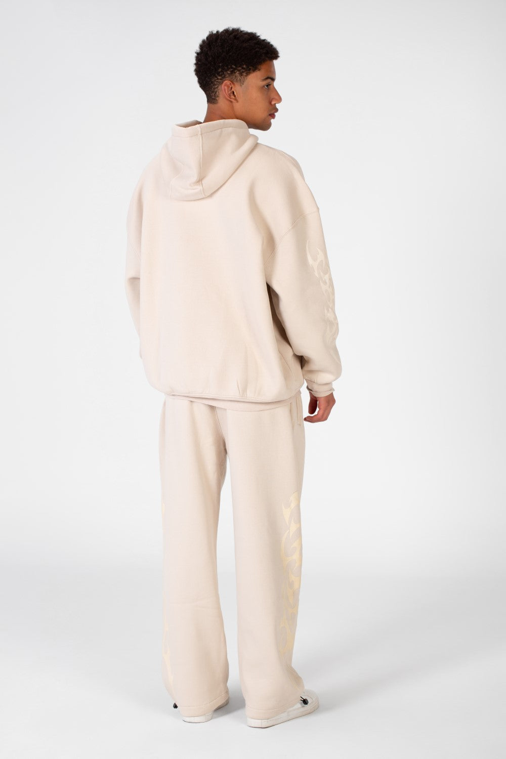 سويت شيرت رجالي مطبوع بغطاء للرأس مصنوع من مادة ميلتون