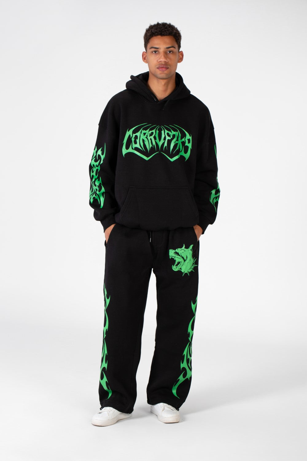 سويت شيرت رجالي مطبوع بغطاء للرأس مصنوع من مادة ميلتون