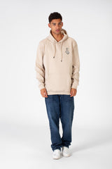 سويت شيرت رجالي مطبوع بغطاء للرأس وجيب أمامي