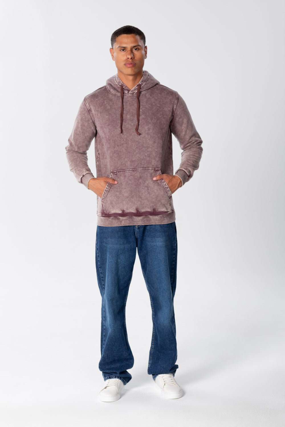 سويت شيرت رجالي أساسي بغطاء رأس وأكمام طويلة