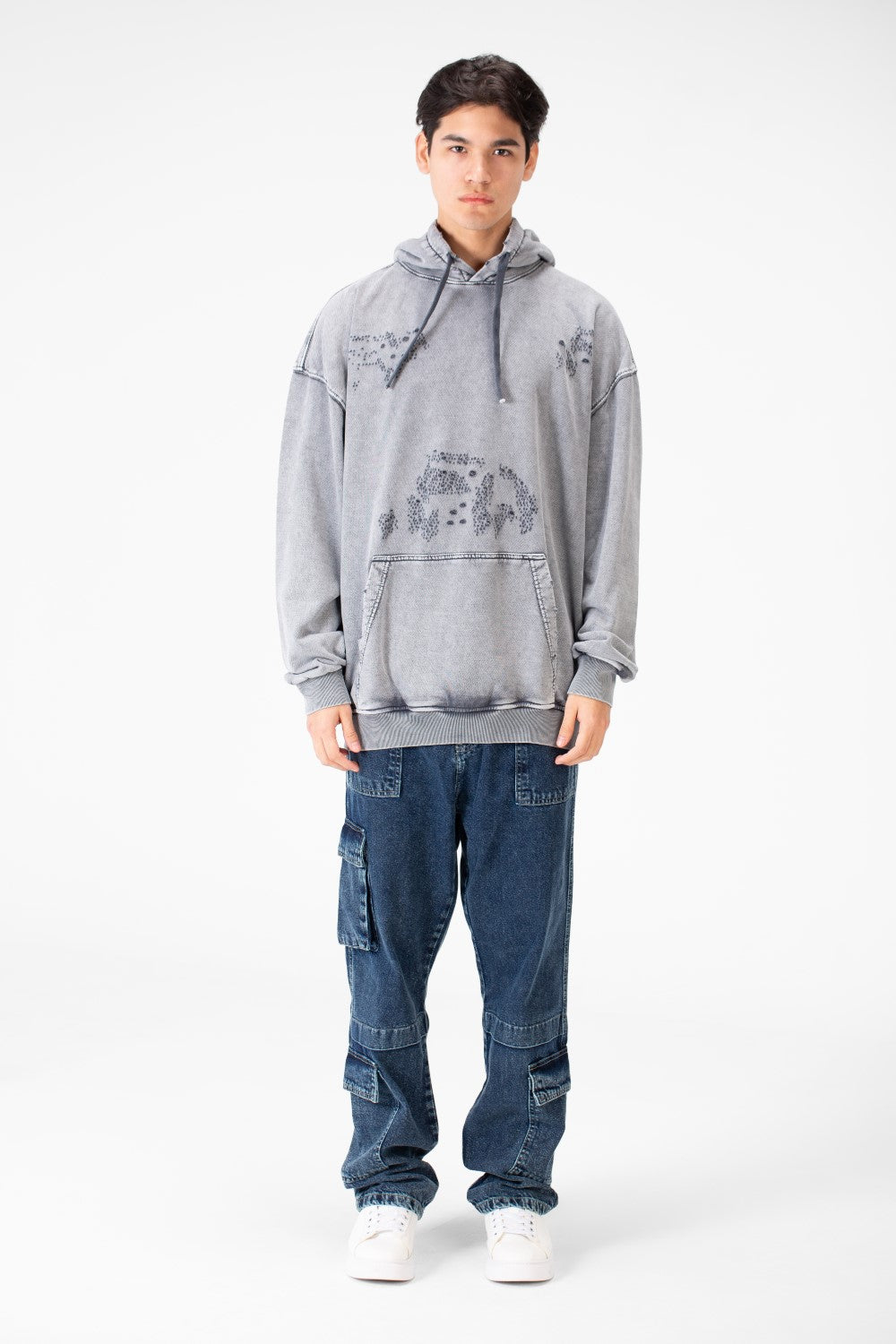 سويت شيرت رجالي كبير الحجم مغسول