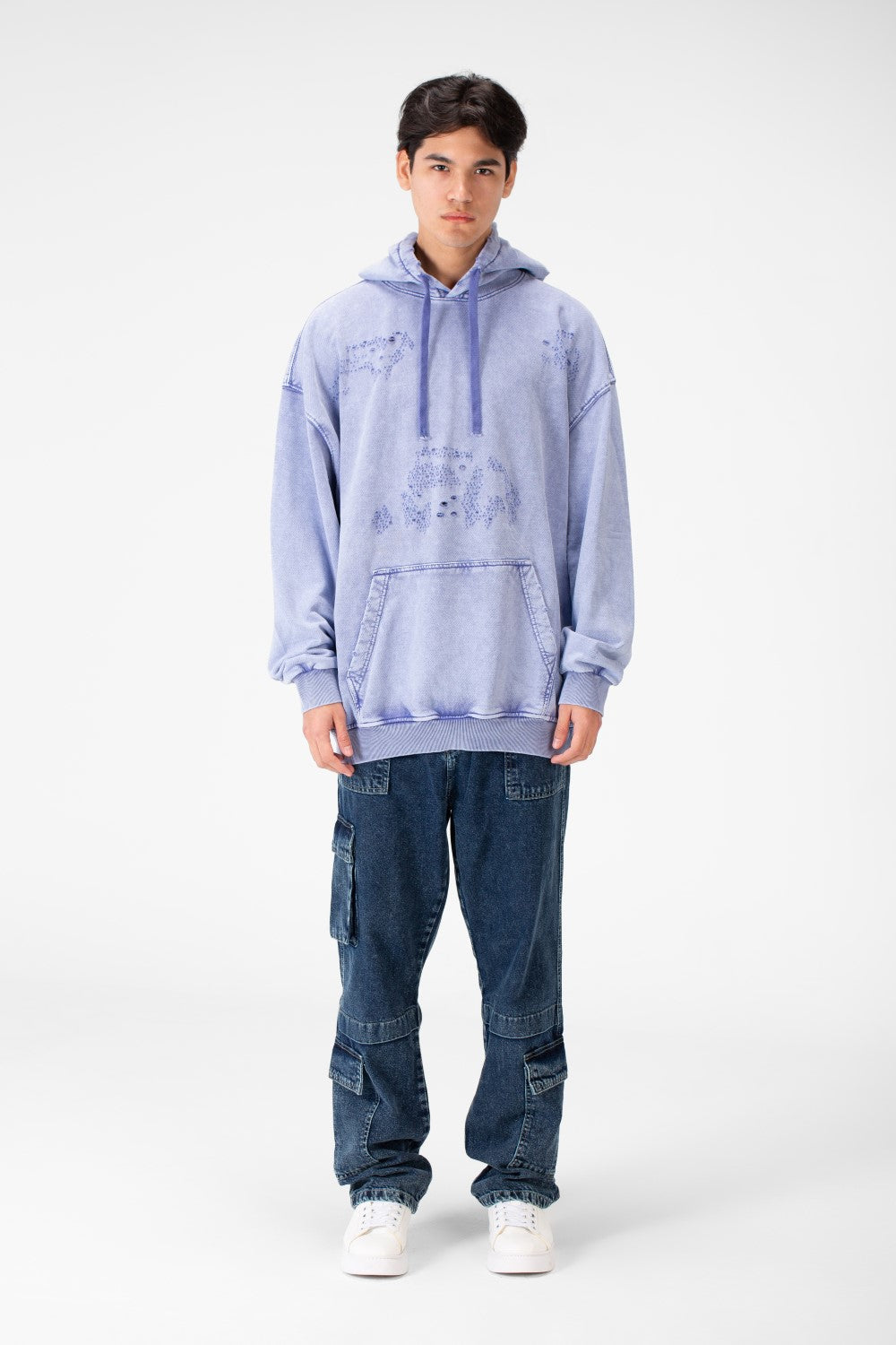 سويت شيرت رجالي كبير الحجم مغسول