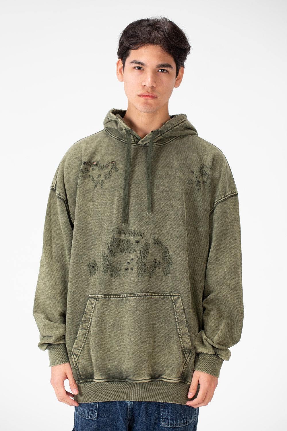 سويت شيرت رجالي كبير الحجم مغسول