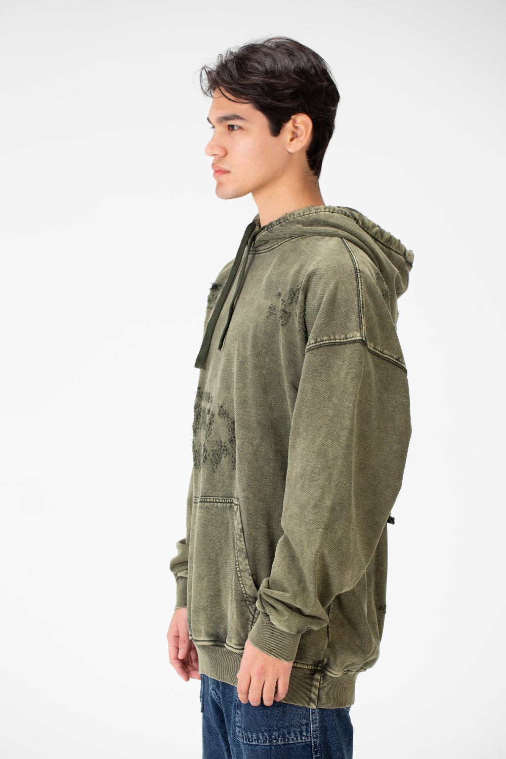 سويت شيرت رجالي كبير الحجم مغسول