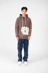 سويت شيرت رجالي مطبوع ومغسول مع جيب أمامي كبير