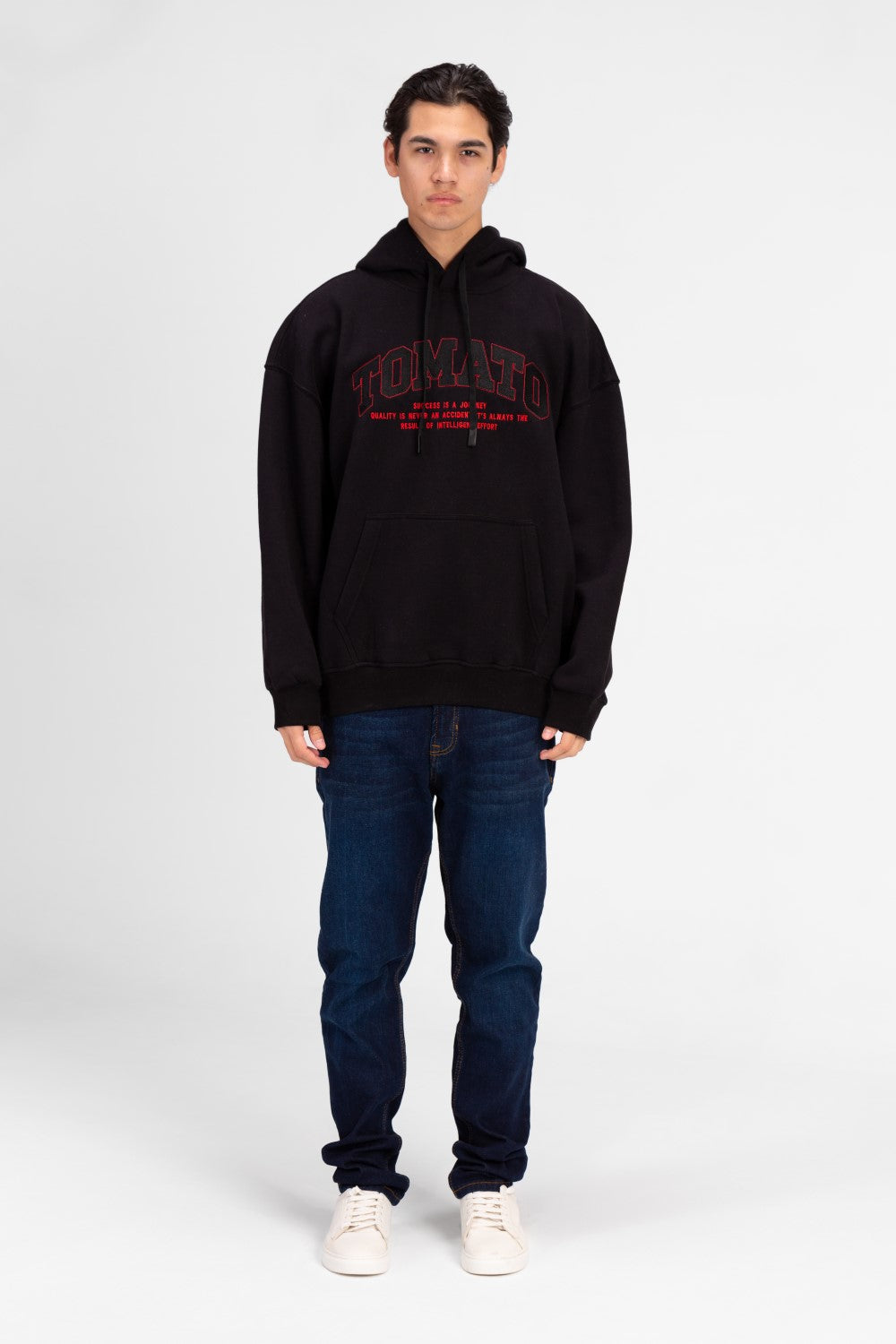 سويت شيرت توماتو ميلتون رجالي كبير الحجم مع طباعة نصية أمامية