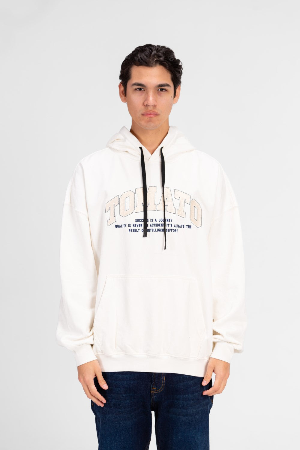 سويت شيرت توماتو ميلتون رجالي كبير الحجم مع طباعة نصية أمامية