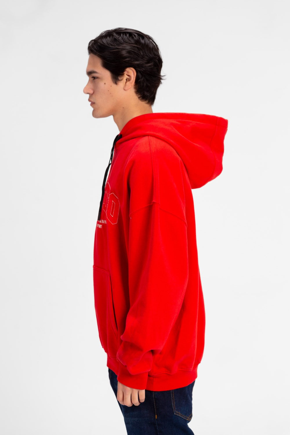 سويت شيرت رجالي كبير الحجم بطبعة نص أمامية على شكل طماطم