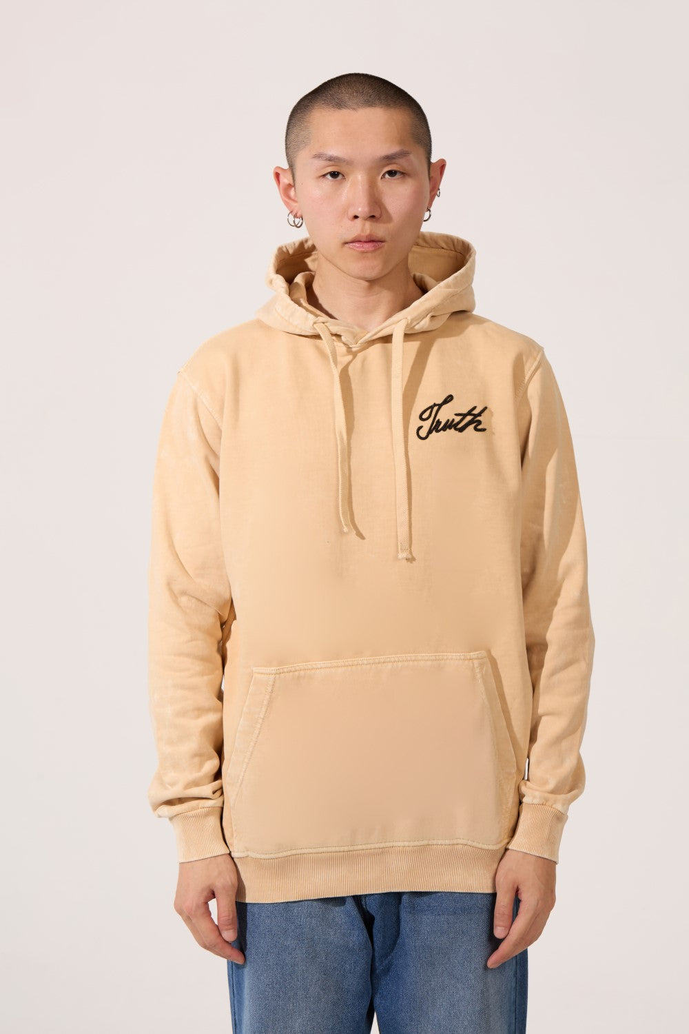 Men's Tomato Washed Oversized Hoodie Sweatshirt With Front Pocket And Long Sleeves