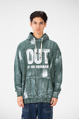 Men's Oversized Printed Hood Sweatshirt