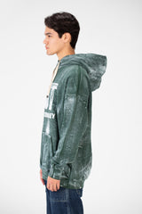 Men's Oversized Printed Hood Sweatshirt