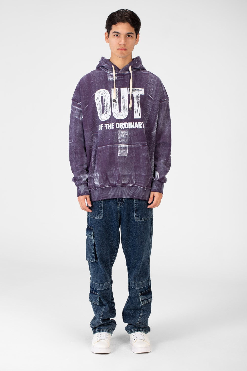 Men's Oversized Printed Hood Sweatshirt