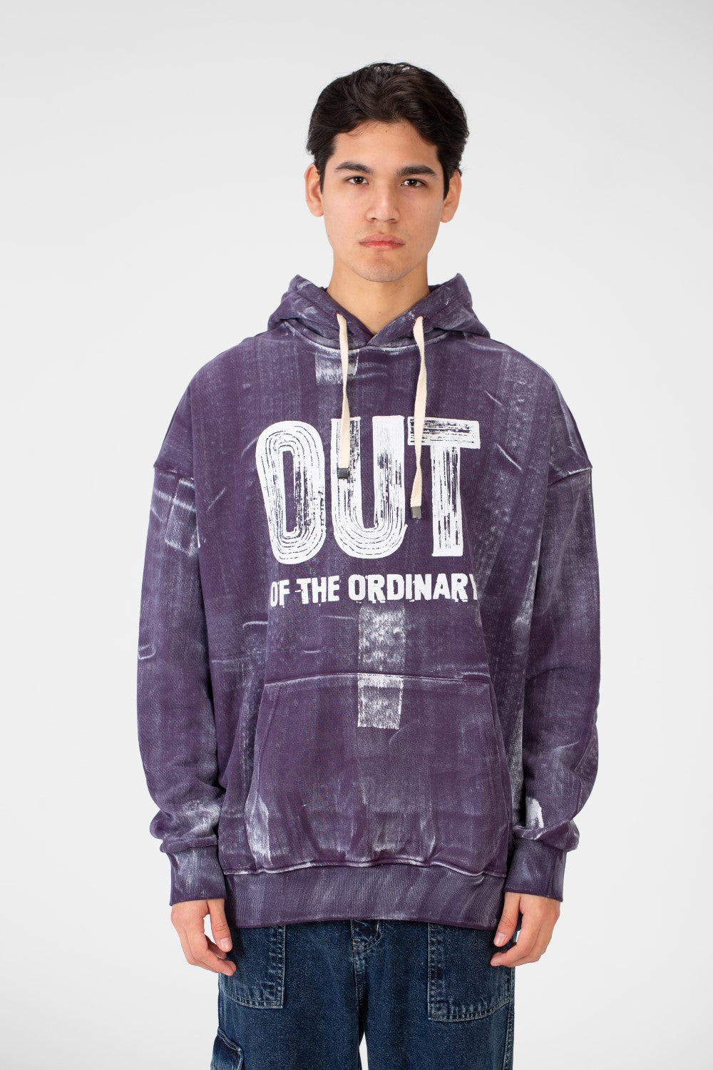 Men's Oversized Printed Hood Sweatshirt