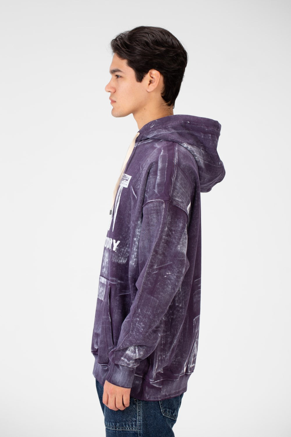 Men's Oversized Printed Hood Sweatshirt