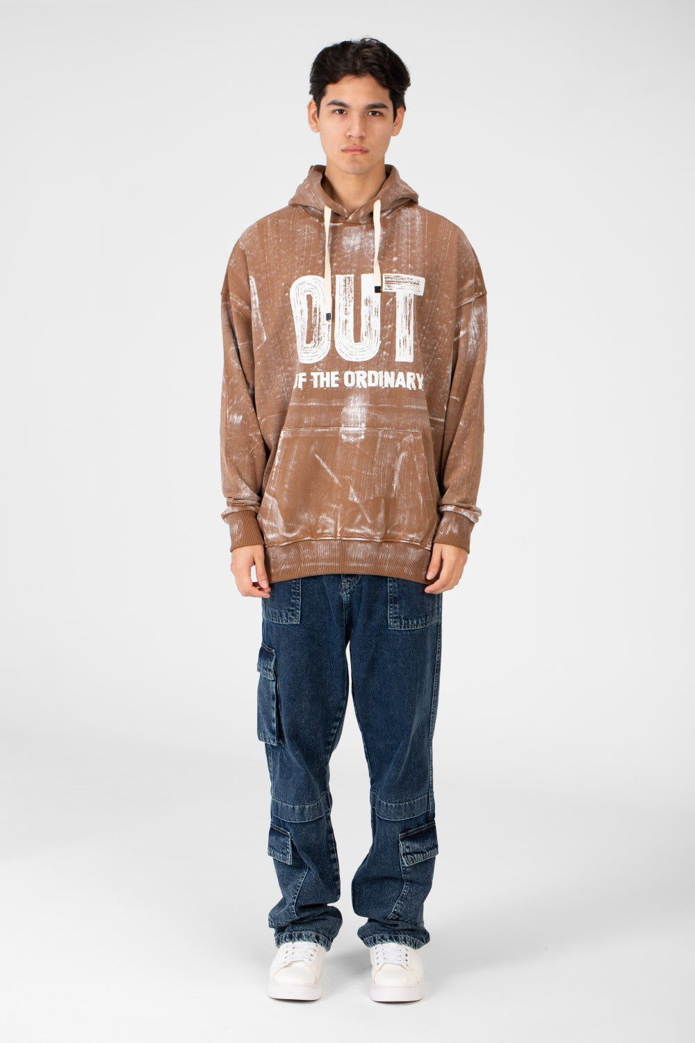 Men's Oversized Printed Hood Sweatshirt