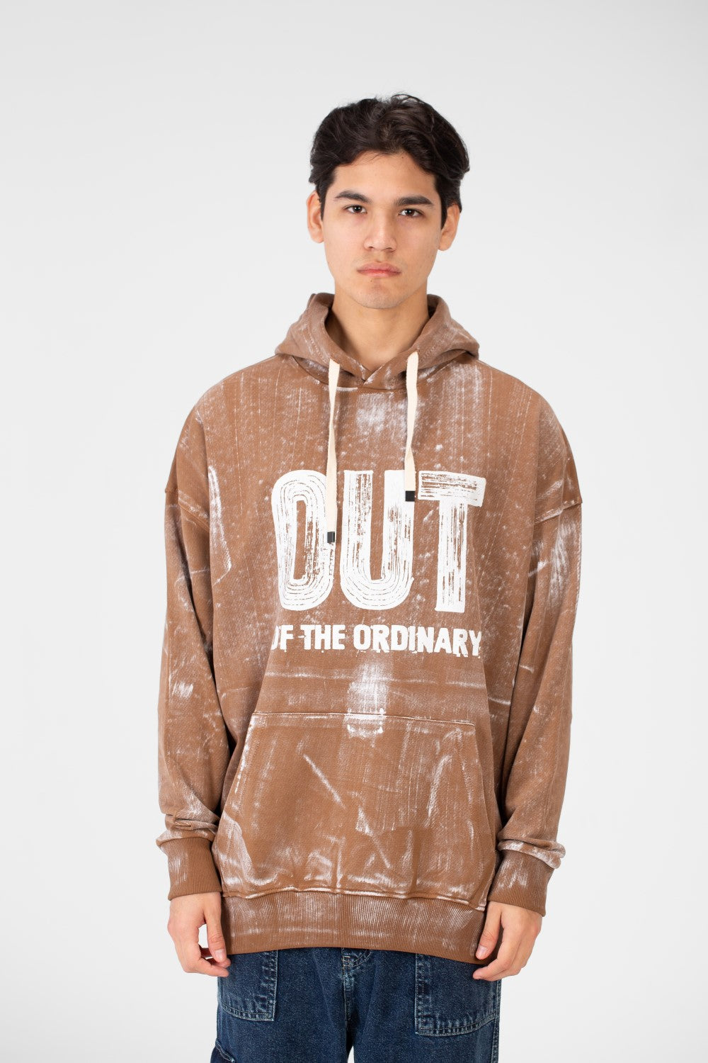 Men's Oversized Printed Hood Sweatshirt