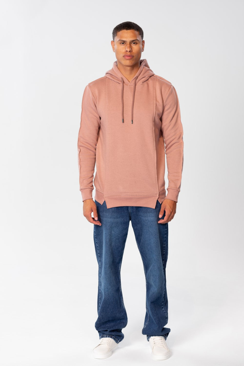 Men's Basic Plain Sweatshirt With Hood And Long Sleeves