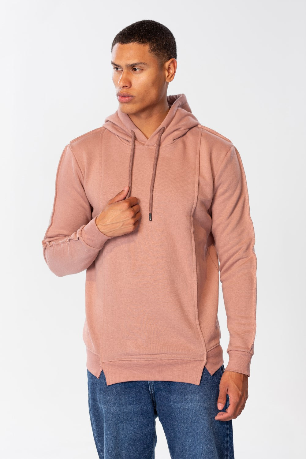 Men's Basic Plain Sweatshirt With Hood And Long Sleeves