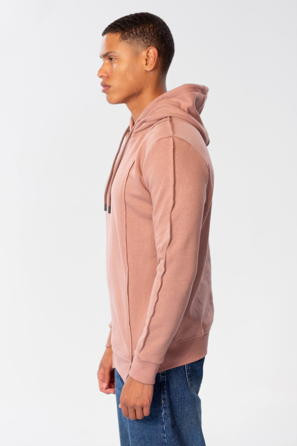 Men's Basic Plain Sweatshirt With Hood And Long Sleeves