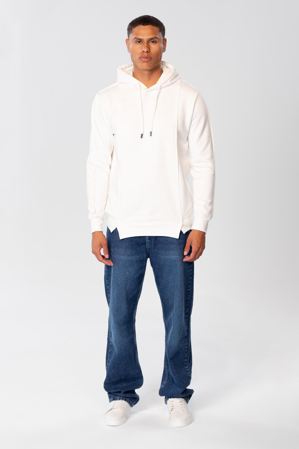 Men's Basic Plain Sweatshirt With Hood And Long Sleeves