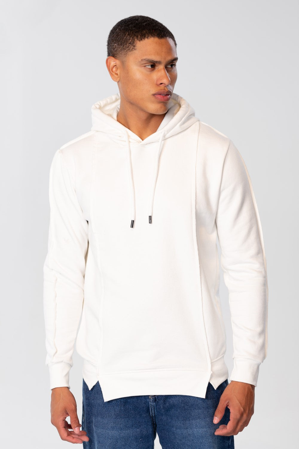 Men's Basic Plain Sweatshirt With Hood And Long Sleeves
