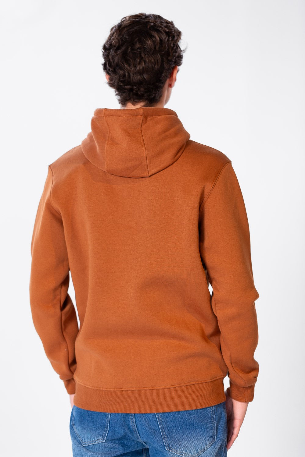 Men's Long Sleeve Hooded Sweatshirt Made Of Practical Melton Material