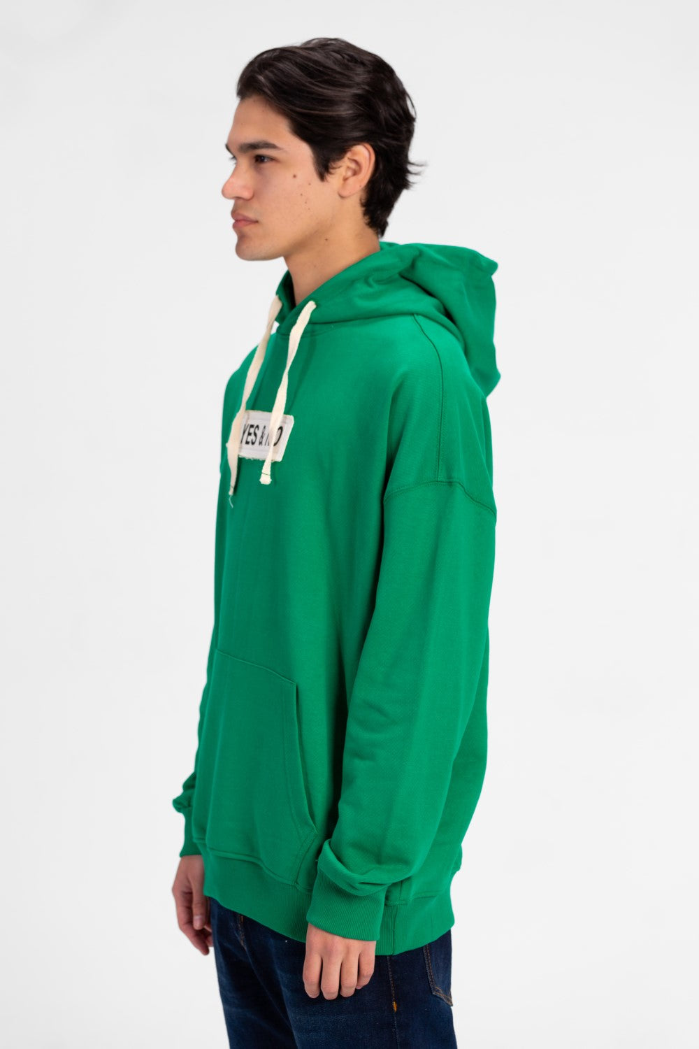 سويت شيرت رجالي كبير الحجم مطبوع عليه عبارة "نعم" و"لا"