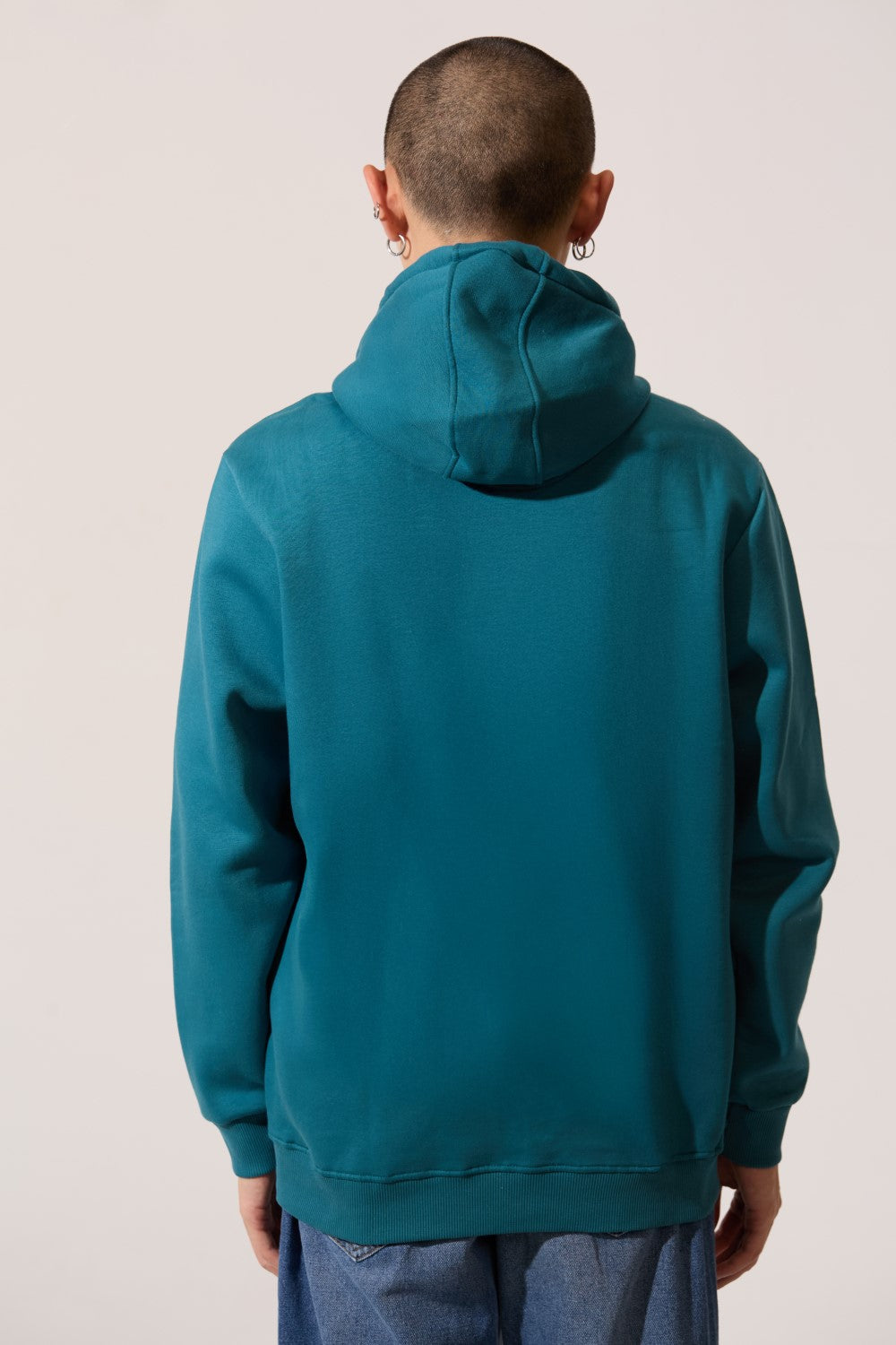 Men's Tomato Basic Slim Fit Hooded Long Sleeve Sweatshirt With Front Pocket