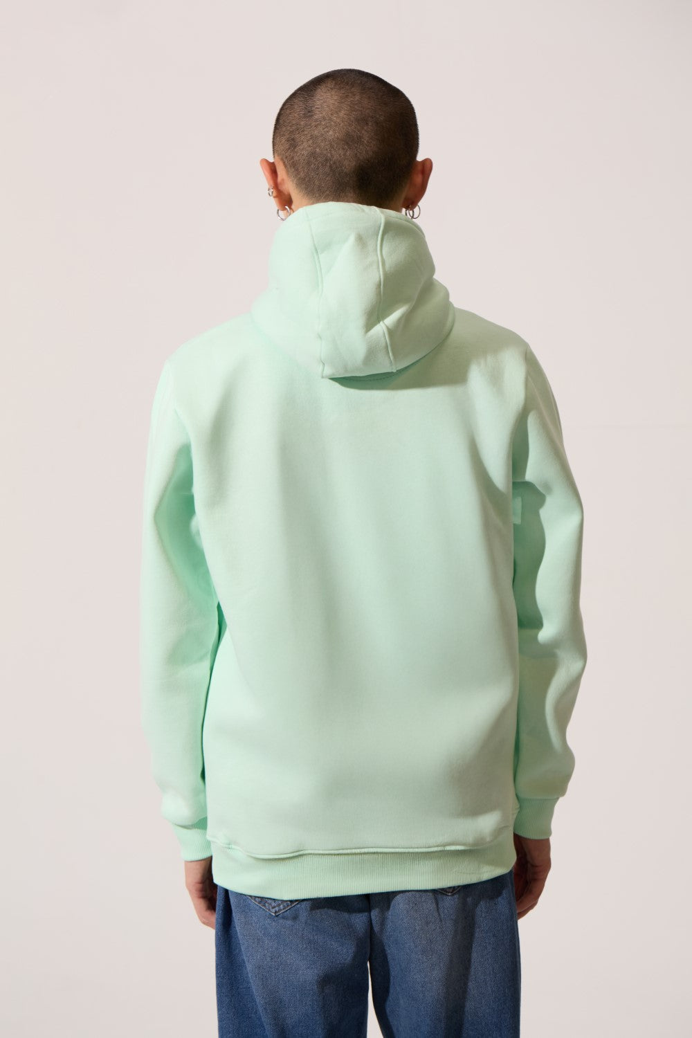 Men's Tomato Basic Slim Fit Hooded Long Sleeve Sweatshirt With Front Pocket