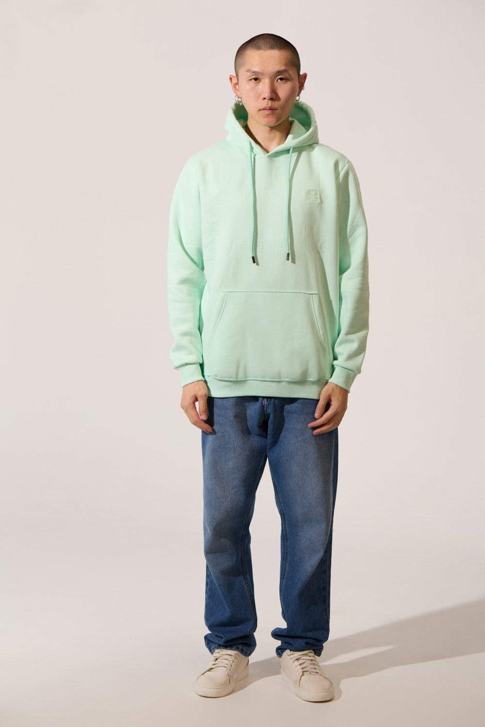 Men's Tomato Basic Slim Fit Hooded Long Sleeve Sweatshirt With Front Pocket