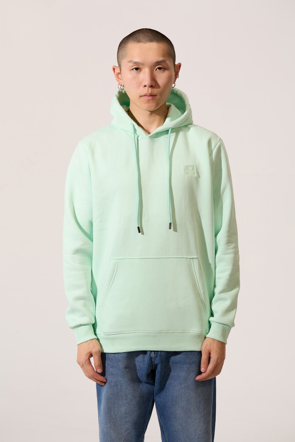 Men's Tomato Basic Slim Fit Hooded Long Sleeve Sweatshirt With Front Pocket