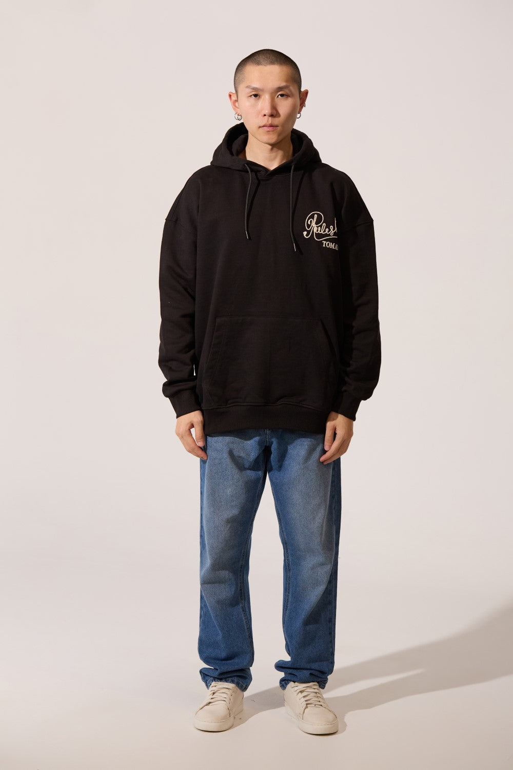 Men's Regular Fit Hooded Sweatshirt With Kangaroo Pocket And Front & Back Print