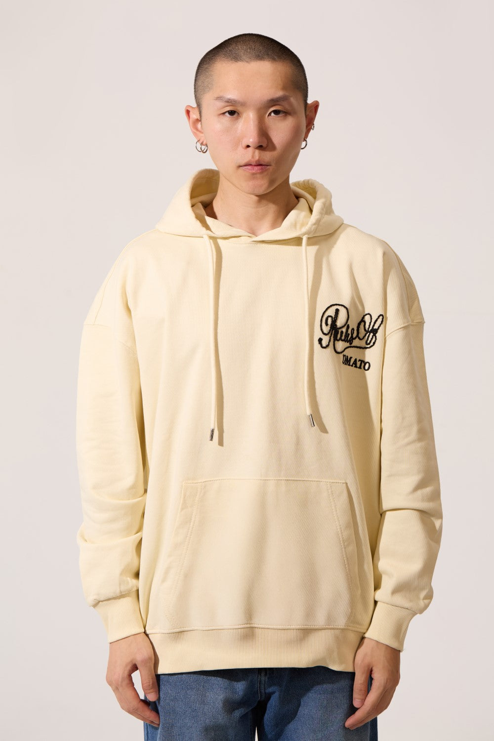 Men's Regular Fit Hooded Sweatshirt With Kangaroo Pocket And Front & Back Print