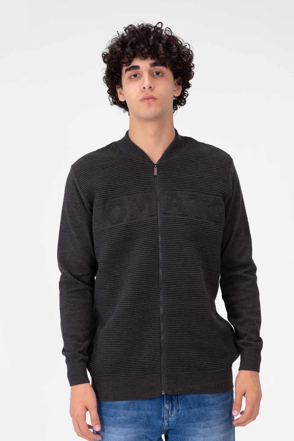 Men's Round Neck Cotton Knit Zippers Pullover