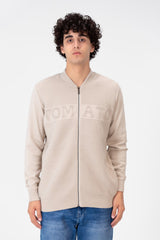 Men's Round Neck Cotton Knit Zippers Pullover