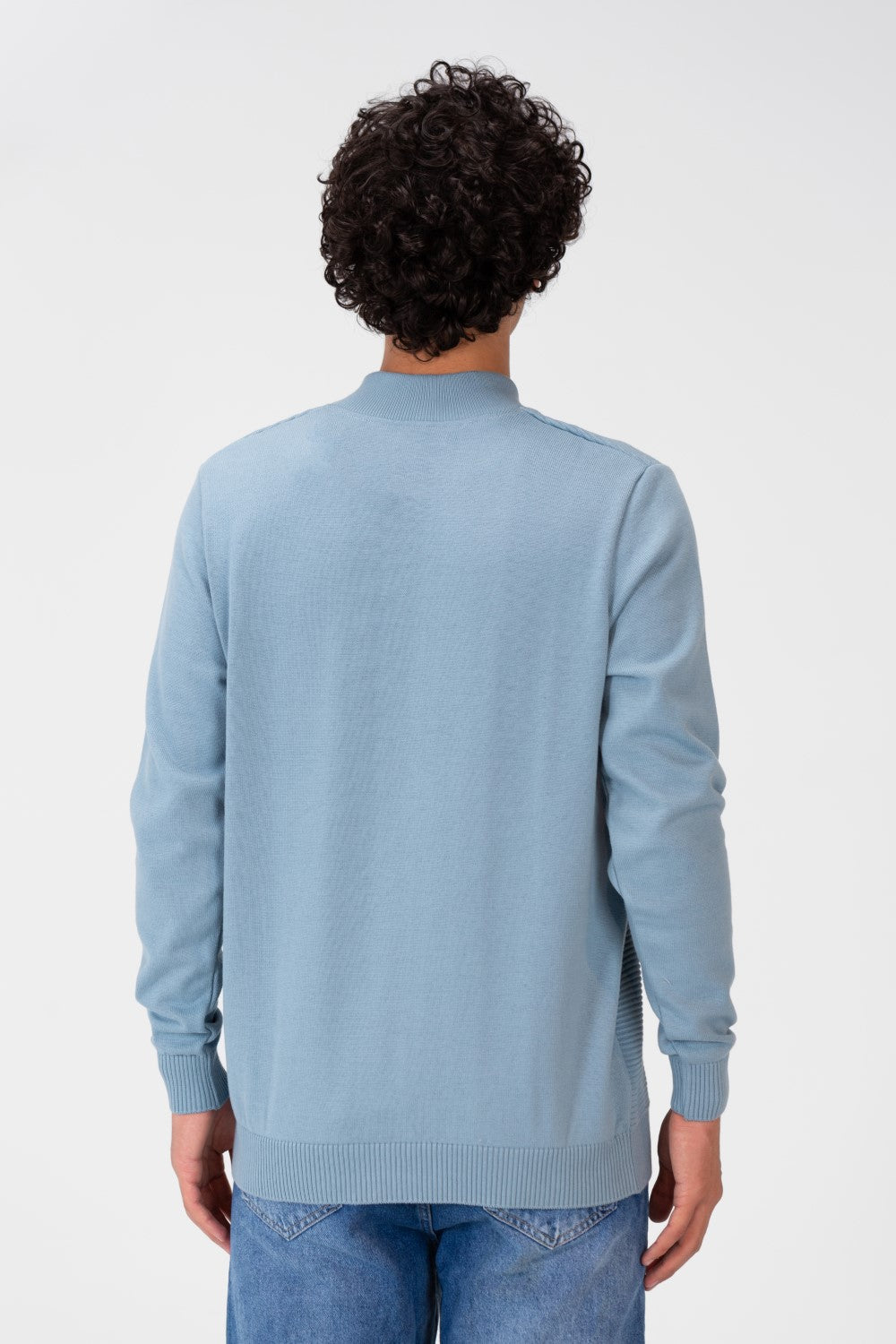 Men's Round Neck Cotton Knit Zippers Pullover