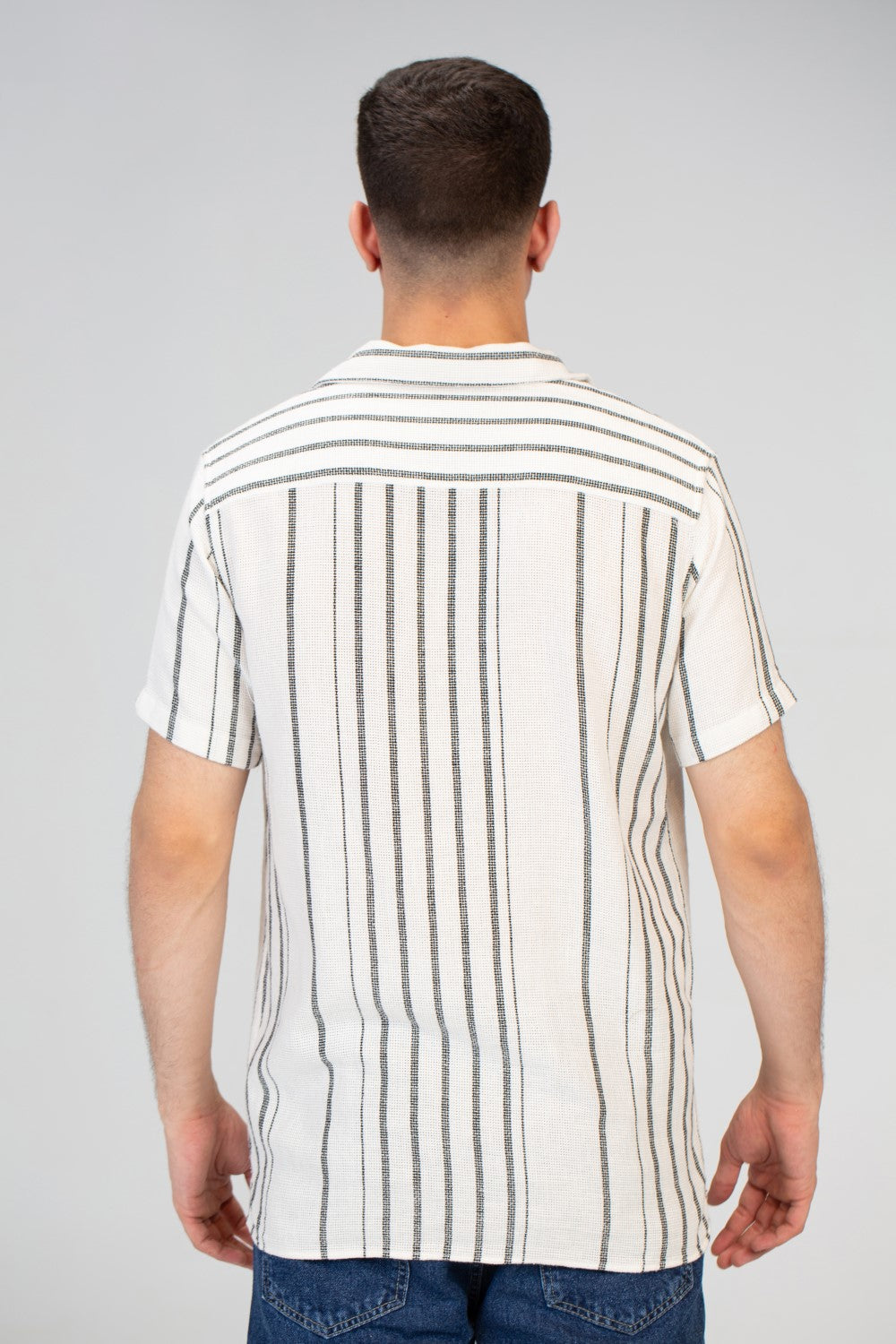 Mens Half Sleeve Striped Trico Shirt With Comfortable Summer Material